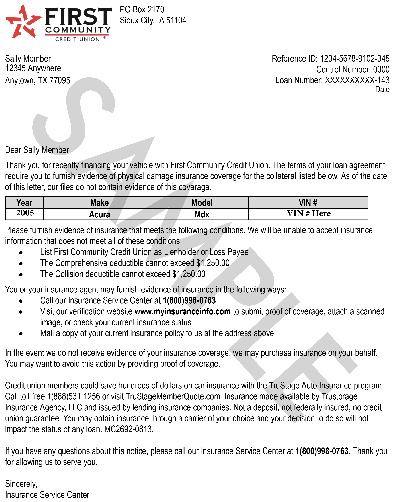 sample insurance request letter wich shows all the information that is asked on the form.