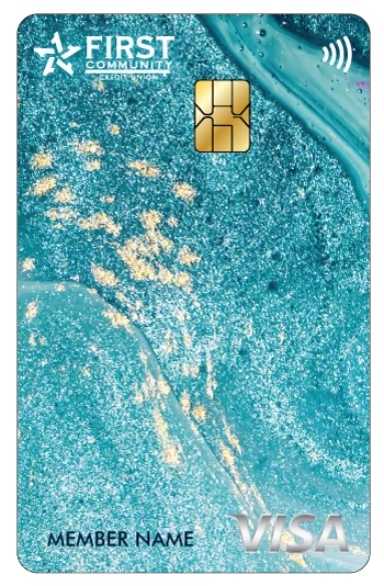 Blue swirl FCCU Credit Card