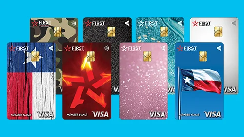 a pic of all the card designs FCCU offers. 