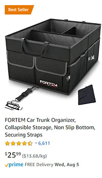 trunk storage organizer