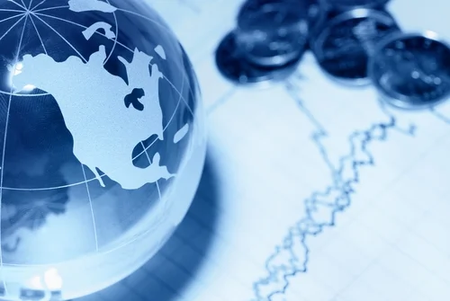 image of international globe and coins