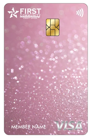 pink glitter FCCU Credit Card