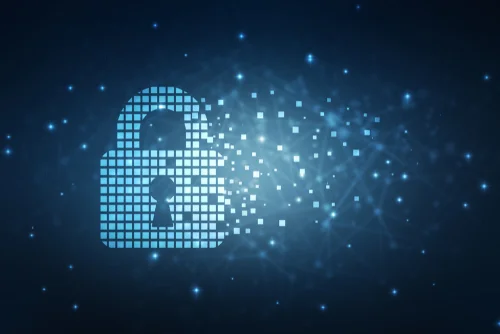 Digital lock image with pixels