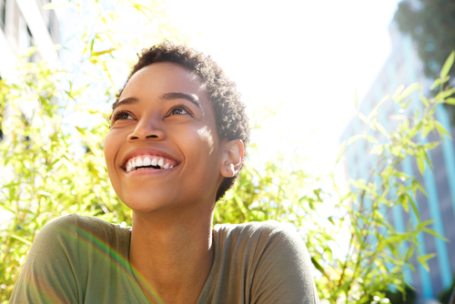 woman smiling