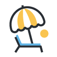 Recreational Umbrella and Chair Icon